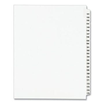 Avery® Preprinted Legal Exhibit Side Tab Index Dividers, Avery Style, 25-tab, 151 To 175, 11 X 8.5, White, 1 Set, (1336) freeshipping - TVN Wholesale